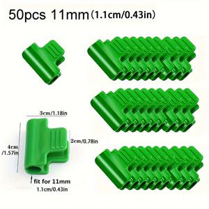 TEMU 0.43인치 식물 스테이크용 50개 온실 클램프 - 플라스틱 필름 행커버 네트 터널 후프 클립 - 정원 그늘 메쉬를 위한 내구성 있는 지지대