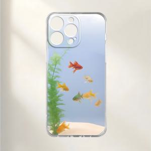 TEMU 금붕어 탱크 디자인을 특징으로 하는 폰 케이스, 360도 보호 커버를 제공하는 UV 프린트로, for Iphone 모델 11부터 16 Pro Max까지 호환 가능, XR, X/XS, 7, 8 Plus, SE, 및 Mini를 지원, 독특하고 창의적인 인격을 보여줍니다.
