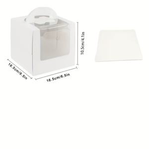 TEMU 손잡이와 보기창이 있는 8개 세트 우아한 화이트 케이크 박스 - 케이크, 페이스트리, 무스용 일회용 종이 디저트 포장 - 결혼식, 생일, 크리스마스, 추수감사절, 어머니날, 졸업식에 완벽함