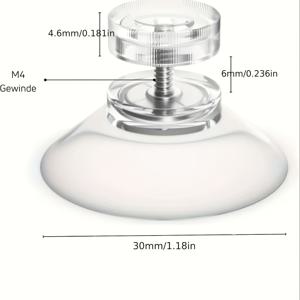 TEMU 10/12/15/16/20/25/30/40/50개 강력 PVC 흡착 후크 M4 나사 로드 플라스틱 M5 너트 발 패드 방수 고정, 실링 디자인의 강력 접착식 흡착컵, 투명 - 유리 및 기타 용도 벽걸이 후크, 다용도 후크