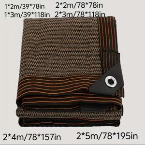 TEMU 1 갈색 PE 통기성 차양망, 90% 차광, 아이릿 포함, 정원, 차량, 캠핑용 사계절 사용 가능, 올시즌 쉐이드,경량 차양 천,통기성 메쉬 네트,고밀도 폴리에틸렌,자외선 차단 소재,햇빛 차단망,차양 천,야외 애호가