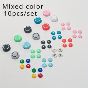 TEMU 10개/세트, 닌텐도 스위치 & 스위치 OLED용 컨트롤러 액세서리 번들 - 엄지 그립 캡, D-패드 & ABXY 키 스티커, 미끄럼 방지 커버