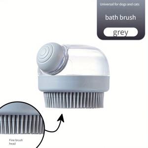 TEMU 1개 목욕솔 + 비누디스펜서, 강아지 & 고양이용 이발·마사지 샴푸 브러시 - 긴/짧은 털에 적합한 플라스틱 세척도구 (충전기 미포함)