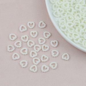 TEMU 600개 10-12mm 하얀색 하트 모양 아크릴 비즈 - DIY 주얼리 만들기, 네일 아트, 휴대폰 케이스 장식용 광택 균일한 공예 비즈 - 내구성 있는 장식 액세서리, 스페이서 비즈