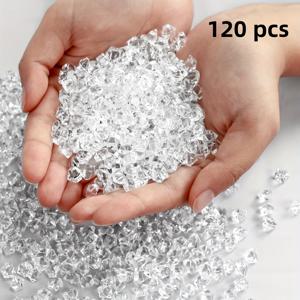 TEMU 120개 플라스틱 아크릴 얼음 조각, 웨딩 , 파티, 홈 데코, 생일, 축제 장식, 공예, 메이크업 브러쉬 홀더 필러, 스타일리시 액센트, 내구성 있는 플라스틱, 가벼운 소재, 테이블 센터피스, 장식용 조각, DIY 공예, 웨딩 오거나이저