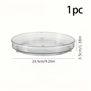 TEMU 1개/2개 투명 플라스틱 회전 보관 바구니, 욕실, 주방 캐비닛, 향신료 랙, 화장품 랙, 냉장고 정리함, 캐비닛 턴테이블 랙, 선반 바구니, 선반 바구니|냉장고|욕실선반|화장실선반