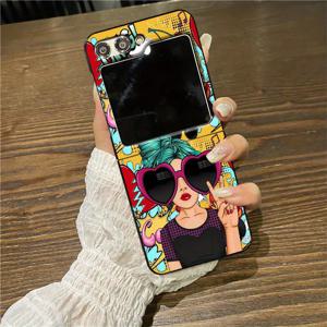 TEMU 삼성 갤럭시 Z 플립 3 4 5 6 호환 폰 케이스, 고품질 소프트 쇼크방지 커버, 사진 찍는 소녀 디자인, 스타일리시 커버,패셔너블 케이스,내구성 있는 소재,패션에 민감한 구매자들,사진 애호가