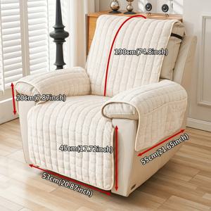 TEMU 1pc 플란넬 사각 리클라이너 소파 커버 - 싱글 시트 전년 전월 미끄럼 방지 쿠션에 적합, 라운지 및 마사지 의자에 적합, 현대 단색/하운드스투트 패턴 그레이, 싱글 시트|의자|쇼파쿠션|쿠션커버