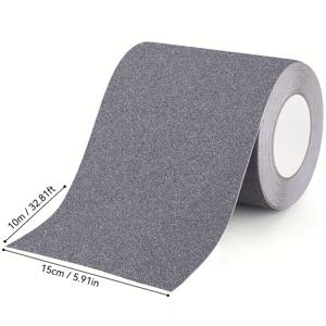 TEMU 회색 안전 트랙션 테이프 1롤, 램프 트랙션 스텝, 80메쉬 모래 표면 방수 고무 접착제, 실내외 계단, 욕실, 수영장, 사무실용 미끄럼방지 자체접착테이프 어린이, 노인 및 애완동물의 안전을 위한