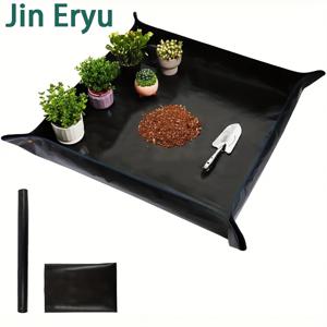 TEMU 1팩 방수 가드닝 매트, 다육식물 및 식물용 - 내구성 플라스틱, 블랙, 발코니와 잔디밭에서 토양 교환 및 심기, 혼합 작업에 적합 (도구 세트 미포함)