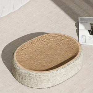 TEMU 타원형 고양이 스크래치 보드 및 침대, 내구성 있는 시살 스크래치 패드, 여름용 쿨링 매트, 중형 고양이용 곡선 디자인, 고양이 애호가를 위한 이상적인 선택, 고양이 스크래처