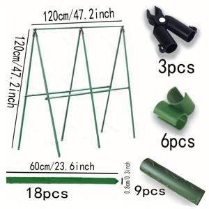TEMU 토마토, 포도, 오이, 그리고 열매를 위한 견고한 금속 등반식 식물 정원 스테이크 18개 - 온실 및 야외 가드닝 필수