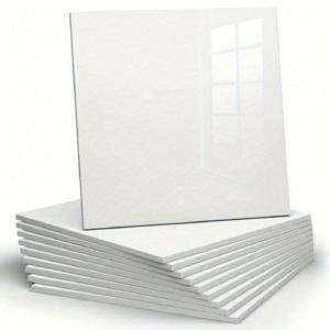 TEMU 10/20개 두꺼운 대리석 자체 접착 타일 스티커 방수 PVC 벽 스티커, 화이트 광택 콘택트 페이퍼, 자체 접착 탈착 가능한 PVC 벽지, 주방 및 욕실에 적합, 쉽게 붙이고 떼어낼 수 있음, 잔여물 없음|시트지