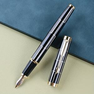 TEMU 1pc 우아한 금속 분수 펜, 미세한 니브, 클릭 오프 캡 - 남성과 여성에게 전문적인 쓰기 도구, 황금 액센트가 있는 고급 철제 디자인, 사무실 및 실무용으로 완벽