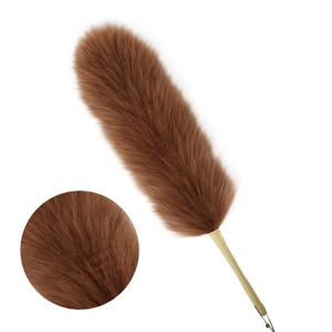 TEMU 대형, 중형, 소형의 양모 먼지집게 세 가지 사이즈. 솔리드 우드 손잡이, 천장 선풍기, 커튼, 컴퓨터, 가구, 조각상, 텔레비전 청소를 위한 인조 가죽 스트랩, 자연 깃털 먼지집게, 갈색|실링팬