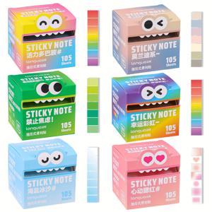 TEMU Languo 분리 가능한 진주 스티커 노트 투명 노트 스티커 고가의 찢어질 수 있는 그라데이션 색상 노트패드 스티커 6가지 색상 세트 105개씩 색상당 부활절 선물용 바구니 채우기