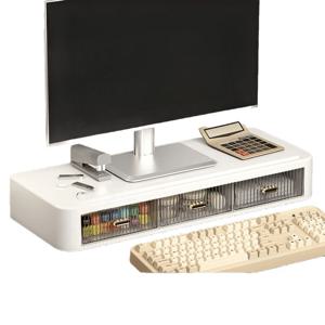 TEMU 현대적인 하얀 플라스틱 데스크탑 정리함, 투명한 보관 공간이 있는 다기능 데스크 정리함, 사무용품, 열쇠, 액세서리, 데스크 & 서랍 정리함, 가정용 보관함