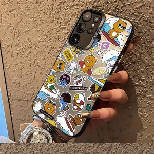 TEMU K-카카오 F-프렌즈 갤럭시 S25 S24 S23 S22 S21 S20 FE 울트라 플러스 4G 5G 안티폴드 무광 백 커버