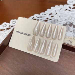 TEMU 10pcs 실버 글리터 아몬드 모양의 손톱, 제거 가능, 간단하고 밝은 데일리 착용, 파티 및 축제에 적합