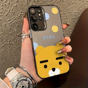TEMU 귀여운 노란색 카카오 친구 폰 케이스, 삼성 갤럭시 S25 S24 S23 S22 S21 S20 FE 울트라 플러스 4G 5G와 호환 가능, 매트 안티 드롭 백 커버를 특징으로 합니다.