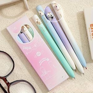 TEMU 4개의 블랙 잉크 젤 펜, 0.5mm 미세 팁 젤 펜, 그라데이션 컬러 바렐, 성인 학교용 교정용품