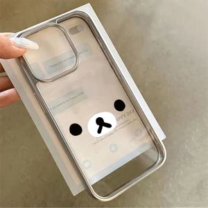 TEMU 아이폰용 귀여운 곰 표정 만화 캐릭터 휴대폰 케이스, 투명 소프트 쉘 보호 커버 - 11/16/15/14/13/12/XS/XR/xsmax/16promax/16plus/16pro 호환