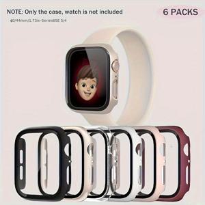 TEMU 애플워치 제너레이션 1/2/3용 38mm 강화 유리 스크린 보호기 및 초박형 하드 PC 방수 케이스, 아이워치 시리즈 4 액세서리 - 남녀공용 선물