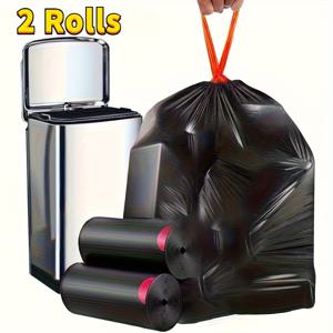 TEMU 2/5롤 초대형 35갤런 고강도 검정색 쓰레기 봉투 - 85cm x 70cm/33인치 x 27인치, 내구성 좋은 폴리에틸렌 소재, 가정, 호텔 및 슈퍼마켓용 다용도 청소 용품, 추수감사절 & 크리스마스, 가정용 쓰레기 봉투