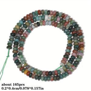 TEMU 2D 플랫, 4x2mm 천연 타이거 아이 & 픽처 재스퍼 아바쿠스 스페이서 비즈 - DIY 주얼리 만들기용 어시 브라운, 녹청색 줄무늬 & 화이트 마블링 플랫 디스크 비즈, 팔찌, 목걸이용 - 독특한 핸드메이드 공예 용품, 타이거 아이 비즈, 목걸이 구성품, 광택 처리된 비즈 표면