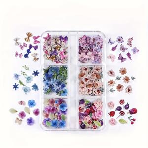 TEMU 300개 나무 펄 플라워 & 나비 레진 필러 - DIY 공예, 보석 만들기 및 가정 장식용으로 꽃과 동물 조각, 봄 테마 선물 상자, 보석 캐스팅 필러| 장식|자연 공예 재료, 나비 장식