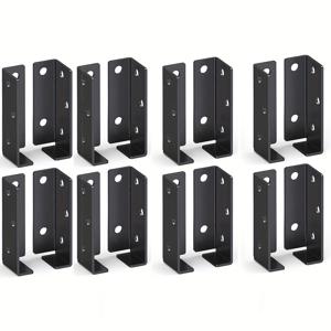 TEMU 강력한 철 덱 레일링 브래킷 커넥터 - 나무 계단 손잡이 및 울타리 포스트에 맞춰진 안전한 발부스터 지원, 야외 덱, 포치 및 정원 울타리용 덱 레일링 하드웨어