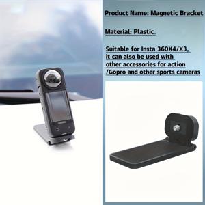 TEMU Insta360 X5/X4/X3/Go3s/DJI OSMO 360 호환 자석 카메라 마운트, 360° 조절 가능 베이스 스탠드 패드 포함, DJI Osmo Poet/액션 카메라 호환, 야외/자전거 마운트, 베이스와 호환 가능, 액션/GoPro 및 기타 스포츠 카메라용