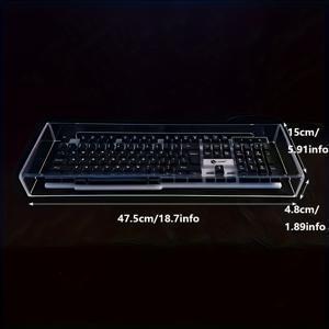 TEMU 108/104키 풀사이즈 기계식 키보드용 클리어 아크릴 먼지 커버, 투명 키보드 보호 커버, 무형 방진 쉴드, 고투명도 PMMA 플라스틱 커버, 데스크탑 세팅용|키캡|키캡|키보드커버