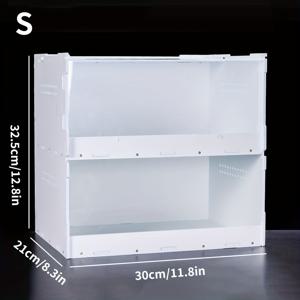 TEMU 1pc 투명 아크릴 파충류 템페라리움 - 도마뱀과 거북이의 두 층 홈, 인공 식물 및 암석 포함, 애완 동물 관리에 이상적, 파충류 서식지|장식 템페라리움|강력한 아크릴