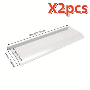 TEMU 전면문용 투명 캐노피 2개 세트 - 100cm x 40cm 자외선 차단 선쉐이드, 설치 불필요, 사계절용 야드/현관/창가 보호, 파티션 디자인 지붕 선쉐이드, 내구성 있는 도어웨이 선쉐이드