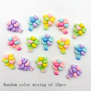 TEMU 15개 컬러풀 마카롱 소형 풍선 플랫백 레진 DIY 체인 장식, 펜던트 및 공예 데코 스티커, 스크랩북 용품,귀여운 장식품,레진 참,세밀한 장인 정신,공예 장식품,장식용 체인,공예 애호가,창의적인 예술가들
