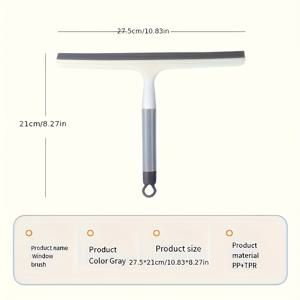 TEMU 1개 손잡이 유리 청소기 - 인체공학적 핸들 및 스크래치 방지 블레이드, 자동차 윈도우 및 가정용 내구성 고무 도구, 디테일링에 이상적, 3가지 반짝이는 색상 선택 가능