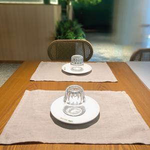 TEMU 2개 세트 솔리드 컬러 리넨 식탁매트 - 직사각형 크리스마스 다이닝 매트, 손세척 전용, 내구성 있는 주방 & 레스토랑 장식, 일상 및 휴일 모임을 위한 자연스러운 우아함, 러스틱 질감 마감, 핸드워시 가능