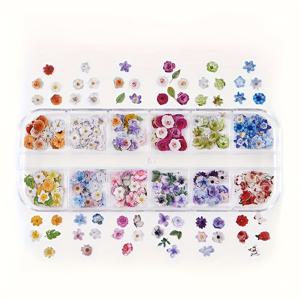 TEMU 300개 박스 새鲜花 - 에폭시 레진, 혼합된 장미, 백합 및 나비 모양으로 DIY 네일 아트, 봄/여름/가을 펜던트 크래프트 및 보석 만들기, 전기 필요 없음, 가정용 꽃 장식