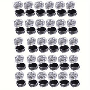 TEMU 30개 투명 플라스틱 보석함 - 디자인 반지 및 귀걸이 정리함, 부드러운 폼 패딩 포함, 팔각형 선물 상자, 발렌타인데이, 프로포즈, 결혼식 & 기념일용, 우아한 디스플레이 케이스, 안전 보호 박스, 스타일리시 액세서리 홀더, 신부 액세서리, 고급 주얼리 박스