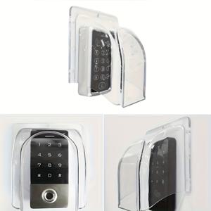 TEMU 1pc 투명 방수 도어벨 커버 - 안전한 패스워드 액세스 제어를 위한 날씨 방수 보호殻, 야외 사용을 위한 내구성 있는 플라스틱 디자인, 전면 도어용 도어벨, 날씨 방수 커버, 투명한 시야 커버, 튼튼한 구조