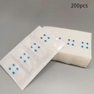 TEMU 200개 무형태 얼굴 목 패치 - 파인애플 프리 접착제, 눈가 & 턱라인 컨투어링, 이중턱 감소 및 라이트 베이지 커버, 4가지 모양 (사각형, 삼각형, 하트, 별) - 뷰티 액세서리