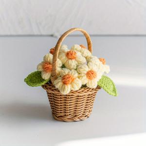 TEMU 수제 크로셰 인공 튤립 꽃병 - 생동감 넘치는 컬러풀 니트 부케, 홈 데코, 휴일 선물(크리스마스, 발렌타인데이, 졸업식), 생일 및 아버지의 날 장식용, 시즌별 홈 액센트, 내구성 있는 장식품