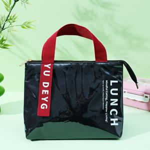 TEMU 절연 런치백 | 멀티 컬러 나일론 열 보온 런치 토트백 '런치' 인쇄 | 내구성, 비식품 접촉 디자인 사무실 및 학교용 | 스타일리시한 통근 가방 여러 개의 구획 | 손세탁 가능, 런치백 절연