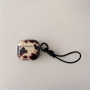TEMU 레트로 블랙 브라운 동물 컬러 블록 스플래시 잉크 헤드폰 케이스 목걸이 포함 for Pro 3 케이스/for Pro 2 케이스/for Pro 케이스/for 4 케이스/for 3 케이스/for 2 케이스용
