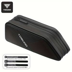 TEMU 토수오드 자전거 핸들바 백 - 탈착 가능한 스트랩이 있는 공기역학적 사이클링 팩, 도로 및 산악용 내구성 블랙 디자인, 도구, 간식 & 필수품 보관용 안전한 수납, 자전거 가방, 현대적인 액세서리, 견고한 구조, 핸들바 장착형, 야외 모험가들을 위한 컴팩트한 설계, 고품질 제작