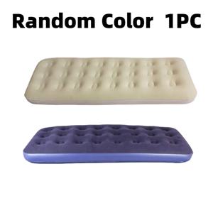 TEMU 1개 랜덤 색상 접이식 매트리스, 플로킹 인플레이터블 침대, 캠핑용 두꺼운 레이지 퍼슨 매트리스, 휴대용 수면 패드