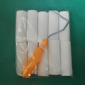 TEMU 10개 4인치 스펀지 롤러 브러쉬 세트, 스펀지 헤드 10개, 브래킷 1개, 수성 페인트 라텍스 페인트 롤러 브러쉬, 페인트 롤러 브러쉬, 엠보싱 작은 손가락 무봉제 브러쉬