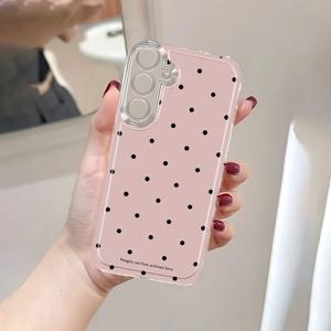 TEMU 삼성 갤럭시 A02 A03S A04 A05S A06 A13 A14 A15 A16 5G A21S A22 A23 A24 A25 A26 A32 A34 A35 A36 A50 A52 A53 A54 A55 A56 A73 S21 울트라 S22 플러스 S23+ S24 FE S48용 만화 투명 도트 폰 케이스, 간단한 패션 충격 방지 소프트 쉘 보호 케이스 창의적