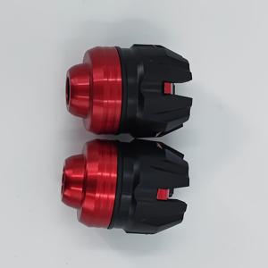 TEMU 2개 세트 전후면 포크 휠 크래시 보호대 - 레드 악센트가 있는 안티-폴 프레임 슬라이더, 내구성 ABS 소재, 모토크로스 및 바이크용, 강화된 안전성 & 제어력, 액세서리, 슬림한 디자인, 고품질 구조, 스탠드, 슬라이더, 포크 가드